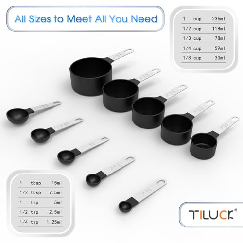 Minimalist TILUCK Measuring Cups & Spoons Set, Stackable