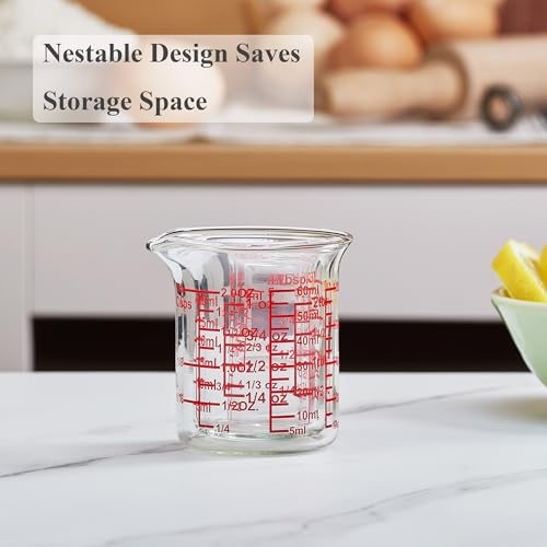 Eco-Friendly Ackers 4-Piece Glass Measuring Cup Set, Borosilicate Essentials