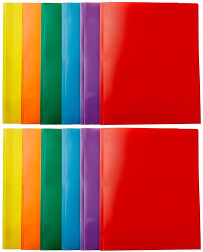 Eco-Friendly Basics Heavy Duty Plastic Folders with 2 Pockets for