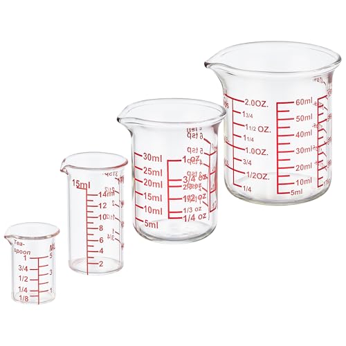 Eco-Friendly Ackers 4-Piece Glass Measuring Cup Set, Borosilicate Essentials